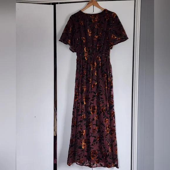 Baltic Born Burgundy Floral Maxi Dress - Picture 2 of 4